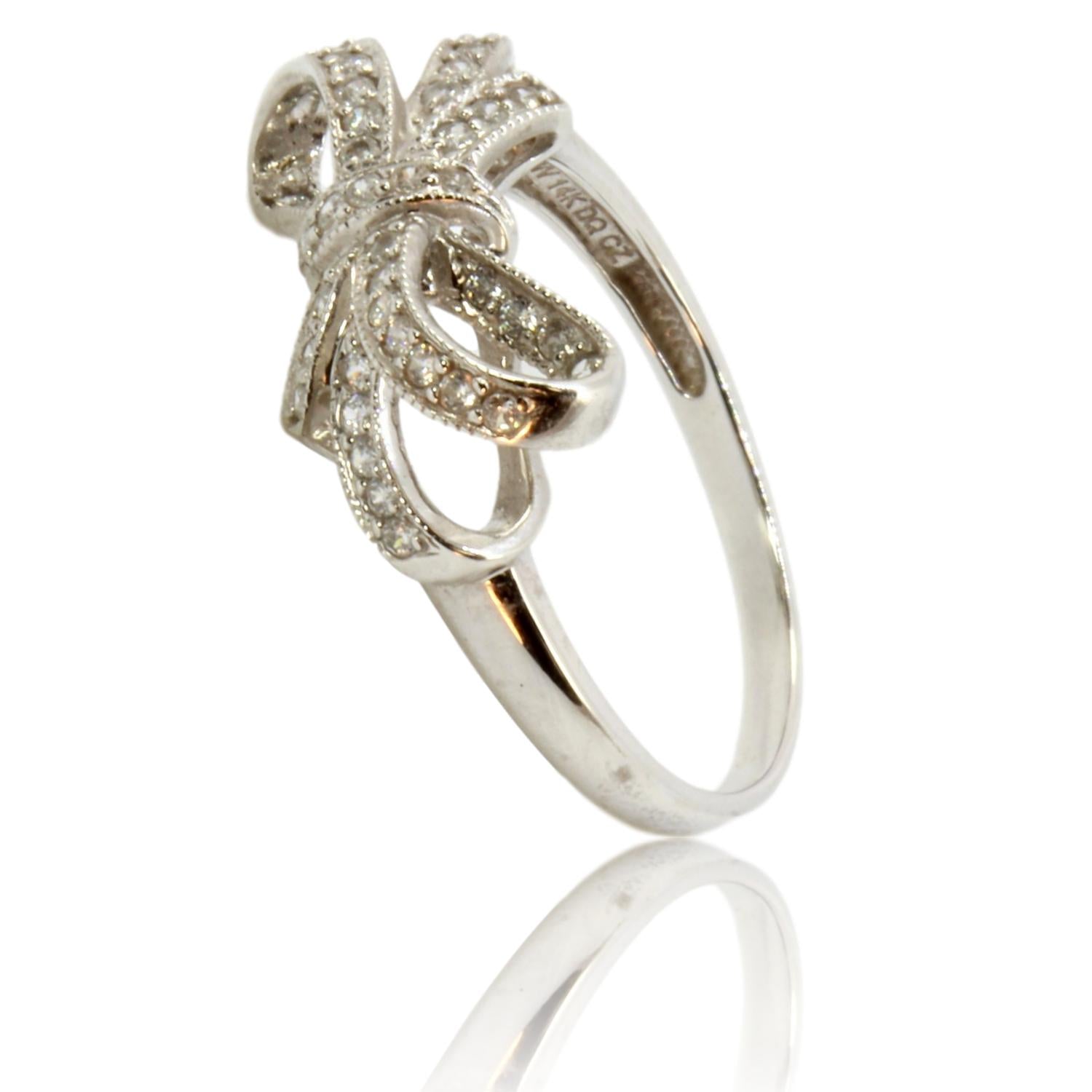 Effy Classique 14K White Gold Diamond Bow Ring, 1.08 TCW – effyjewelry.com